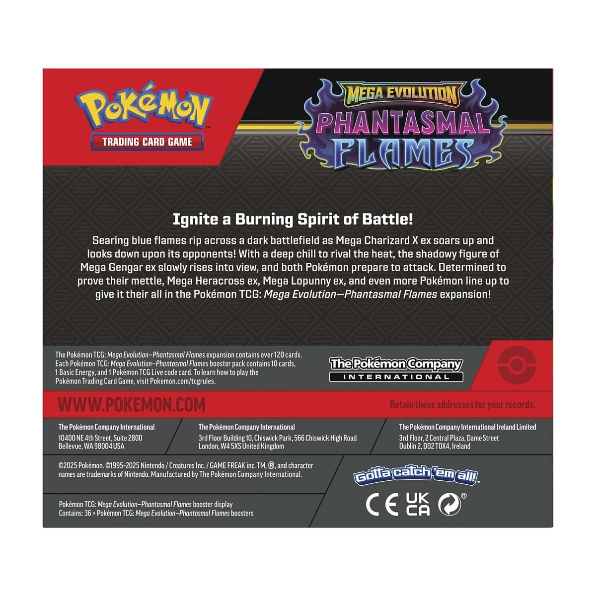 Pokémon TCG: Mega Evolution-Phantasmal Flames Booster Display Box (36 Packs) - Image 2
